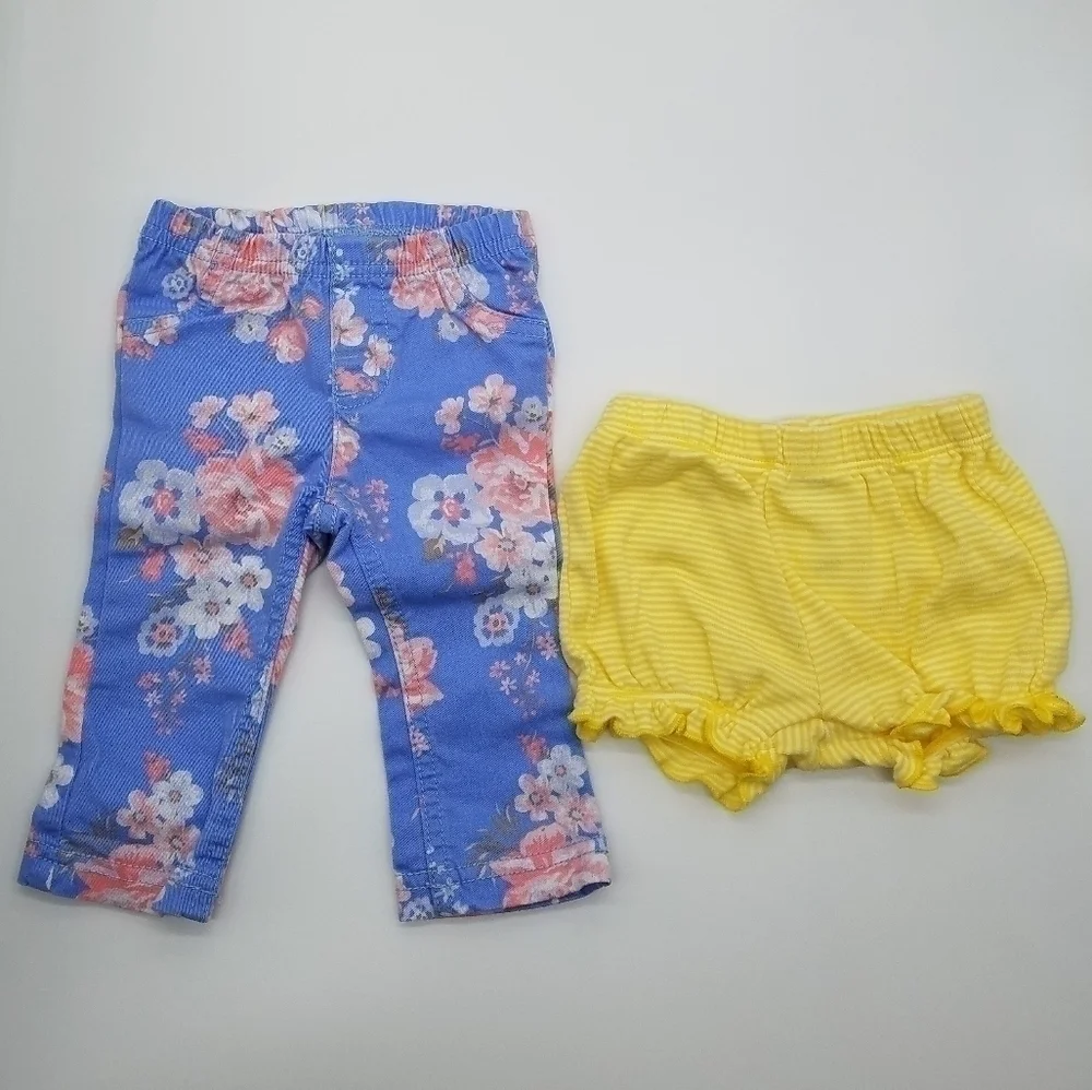 Carter's Floral Jeans with Matching Set 3m